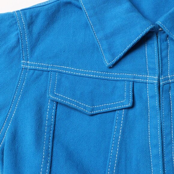 Royal Blue Mini Hookeye Collared Jacket - Picture 4 of 5